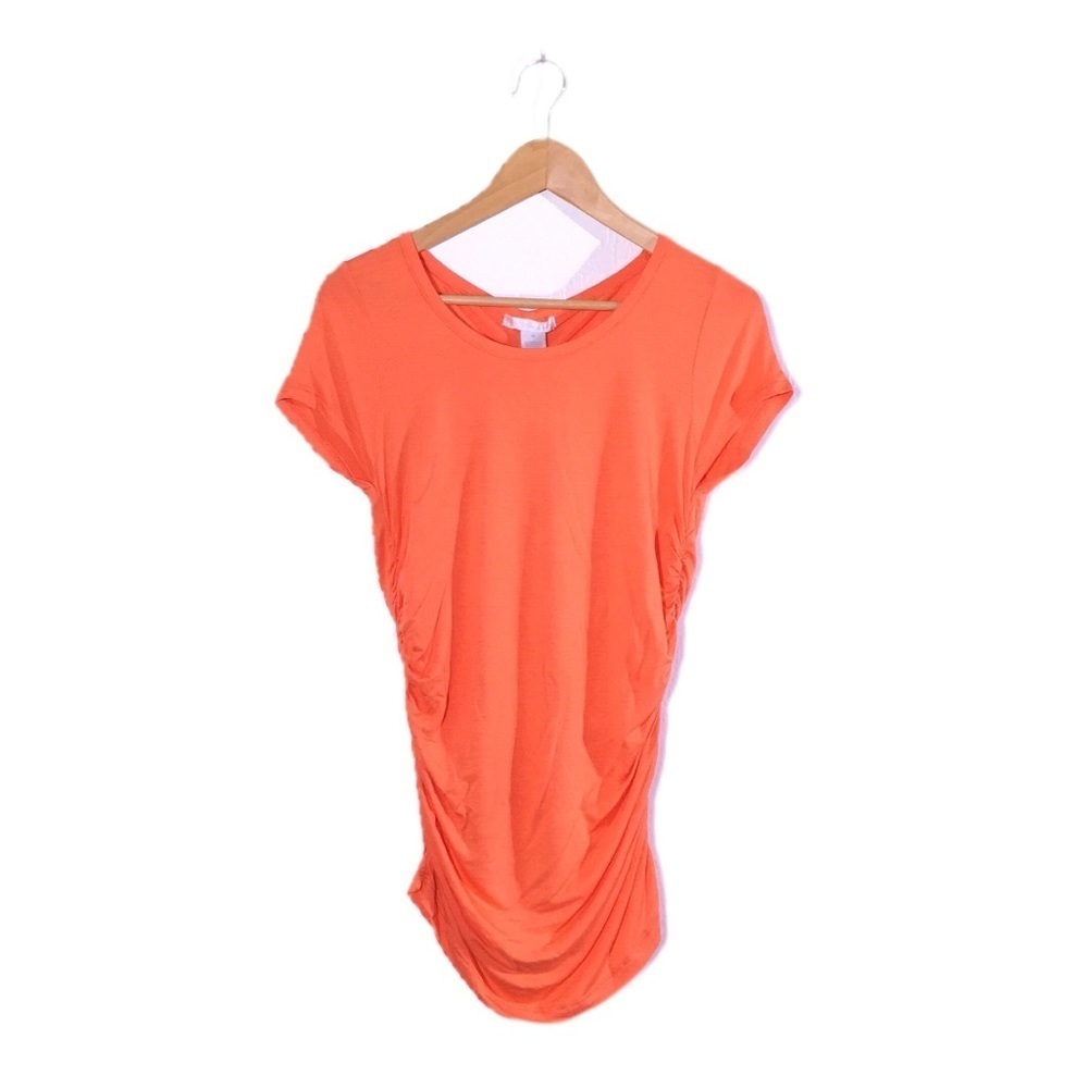 Design History Tangerine Slinky Ruched Top M